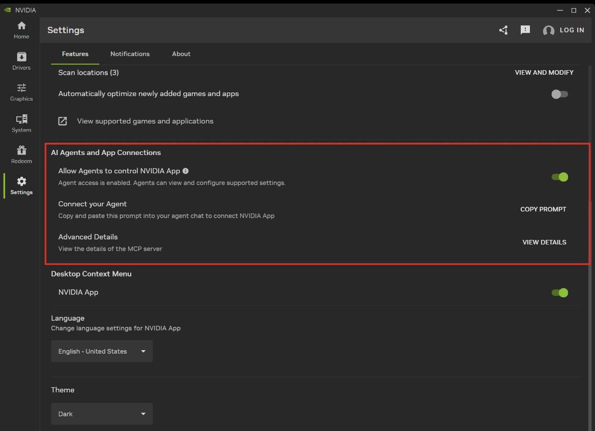 NVIDIA App 11.0.9 默认开启本地 MCP 服务器