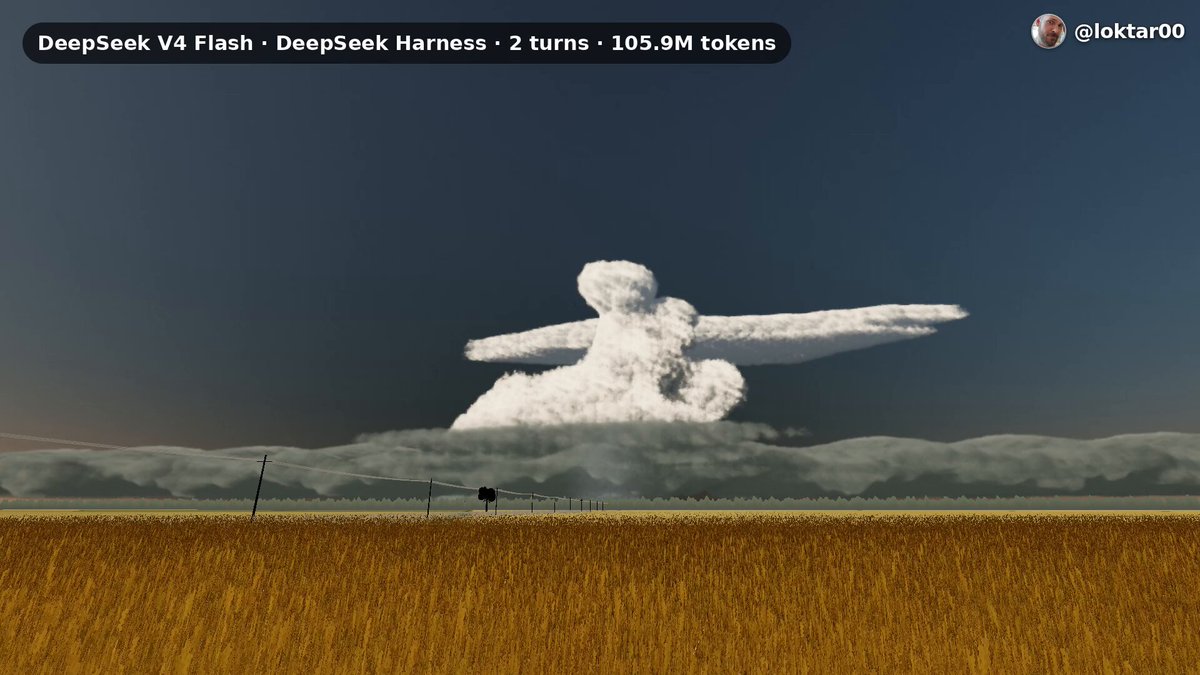 DeepSeek V4.1 Flash 生成写实雷暴云实测