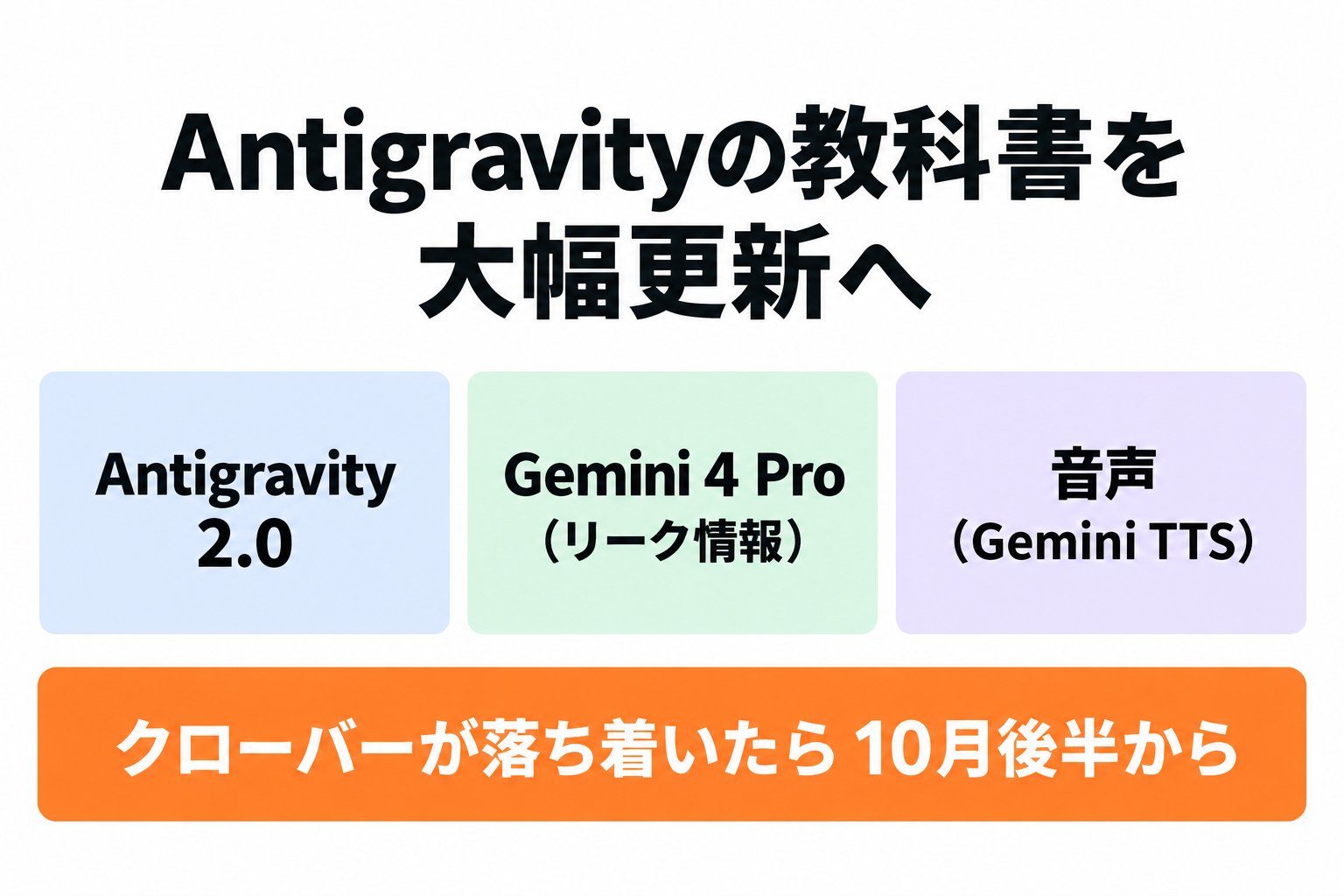 日本博主预告 Antigravity 教科书大更新，押注 10 月 Gemini 4 Pro