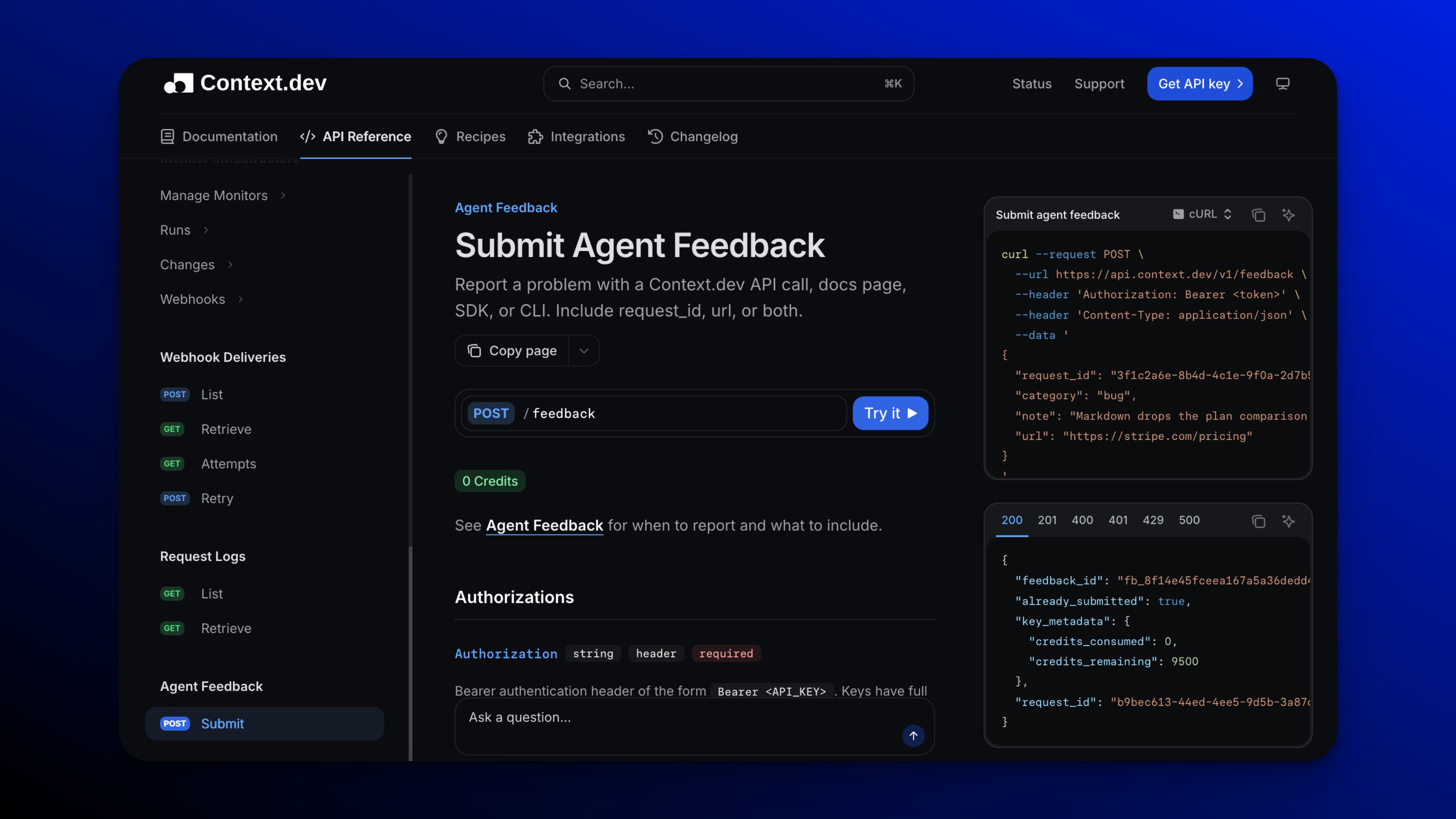 MCP service adds an API for agents to submit feedback