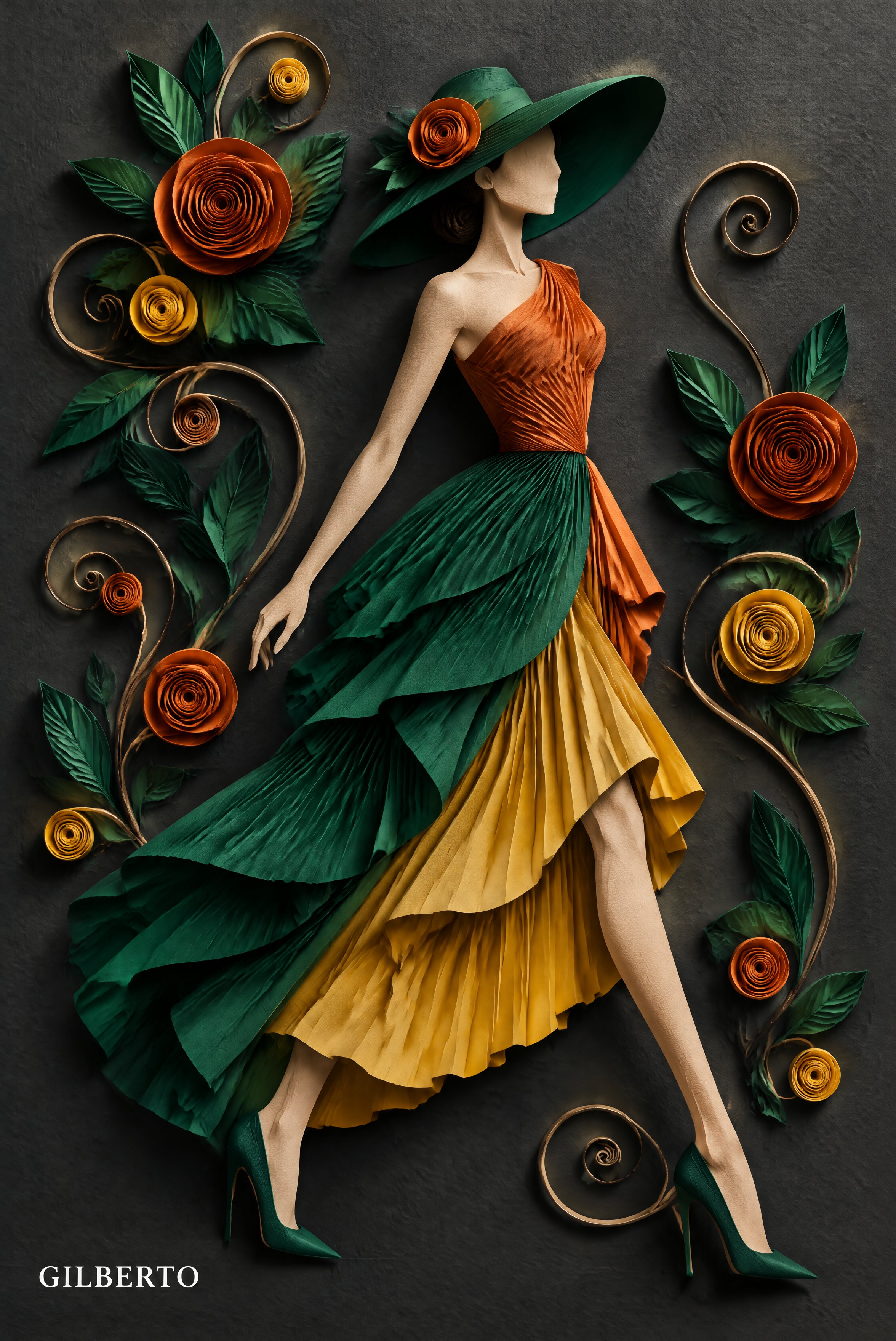 GPT Image 2.5 prompt for a paper-quilling couture series (image 4 of 4)