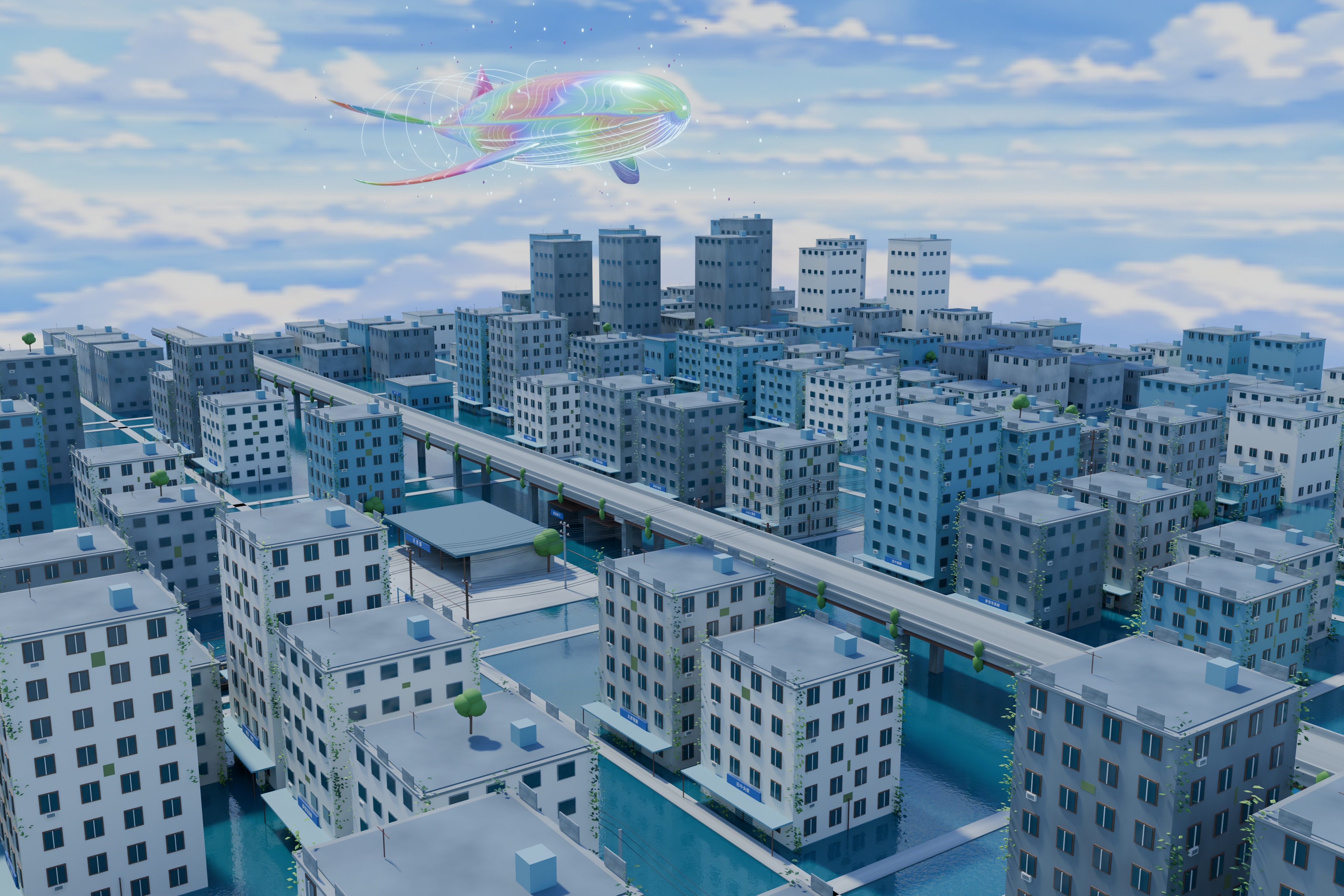 用 Images 2.5 给 Blender 街景做全景天空盒(第 3 张,共 4 张)