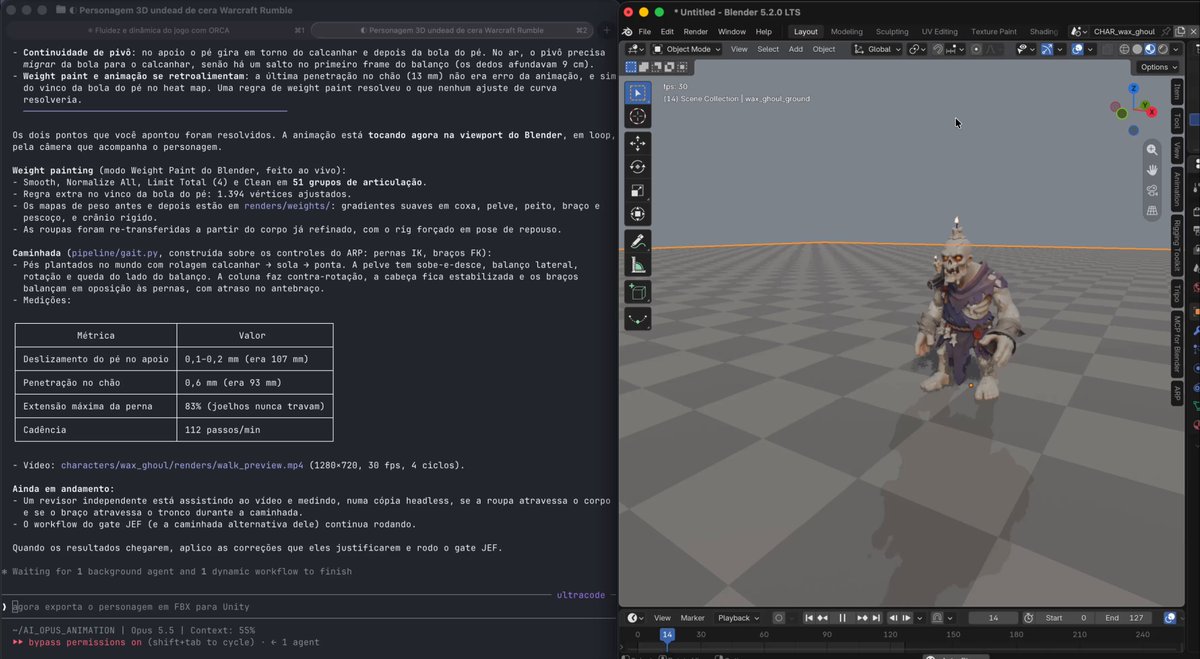 Opus 5.5, Tripo and Blender MCP produce a rigged character in 20 minutes