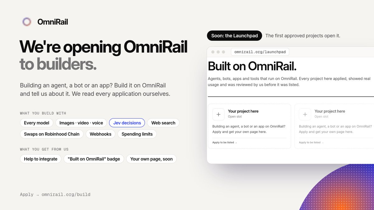 OmniRail 向开发者开放：Jev 作为决策层接入