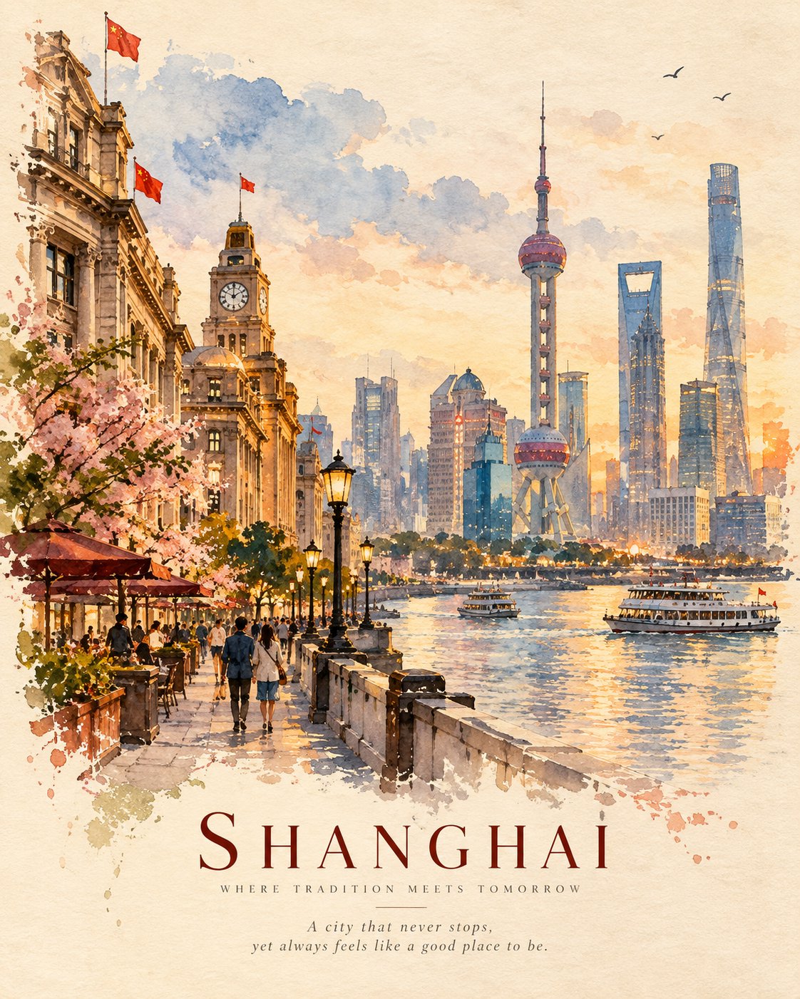 GPT Image 2.5 prompt for watercolor travel-editorial posters (image 1 of 4)