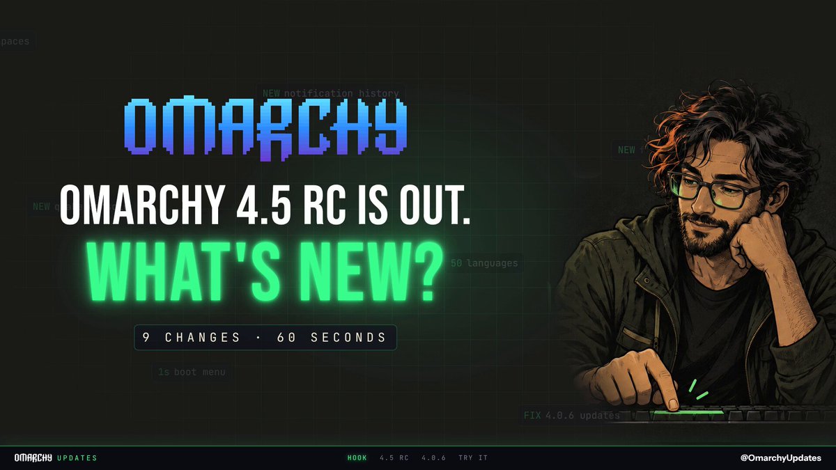 Omarchy 4.5 RC：每显示器独立工作区与通知堆叠