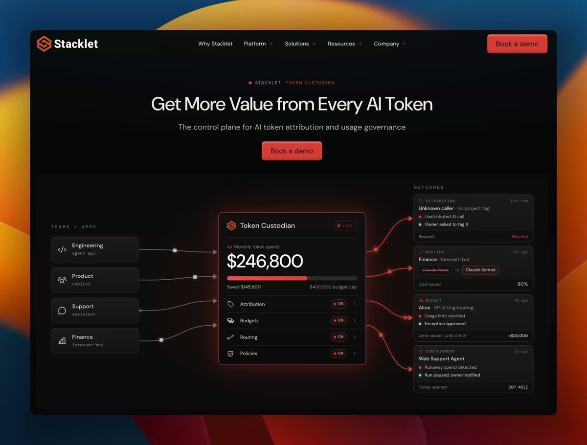 Stacklet 推出 Token Custodian：实时管控 LLM token 与 agent 花费