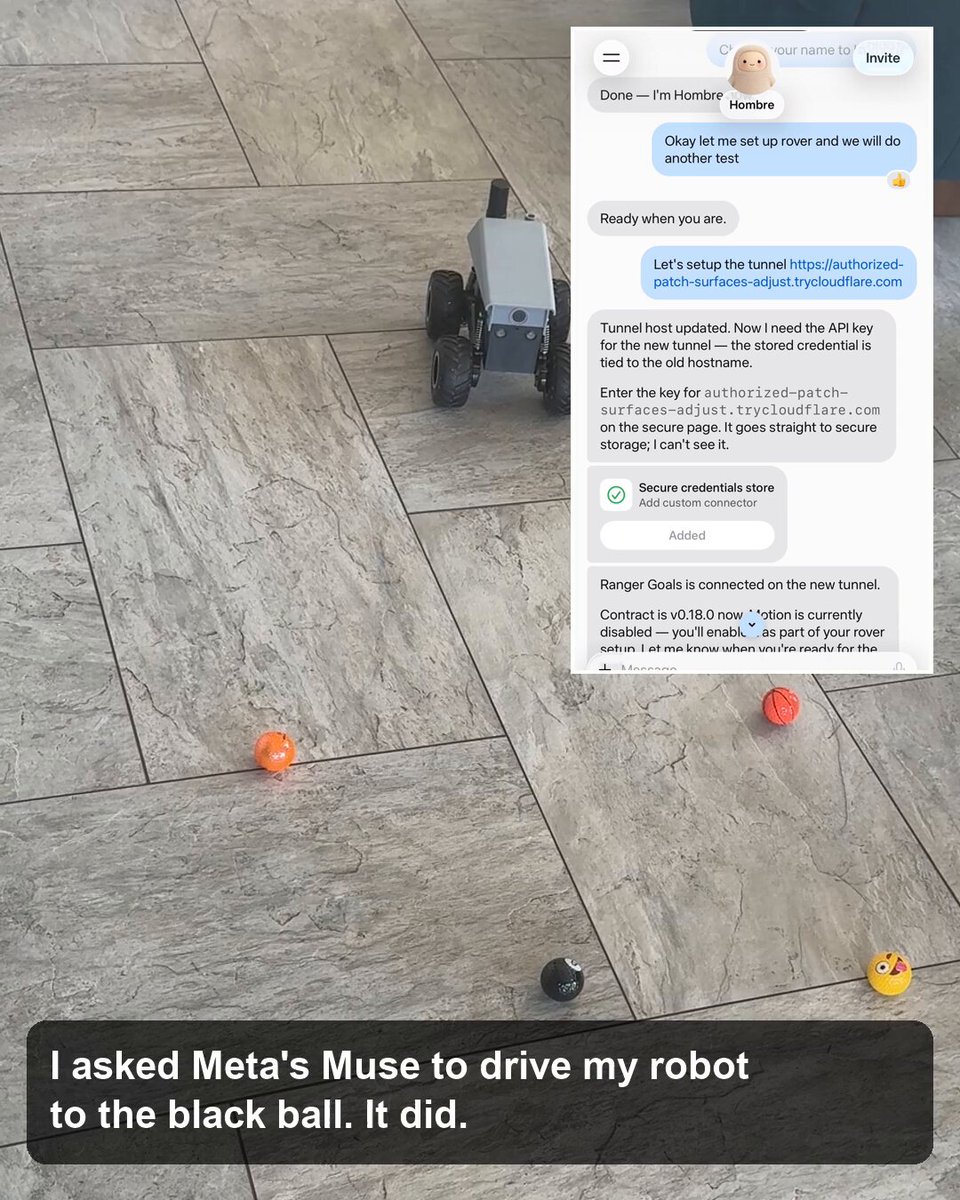 Muse 自己装工具、估算距离并开动真实机器人