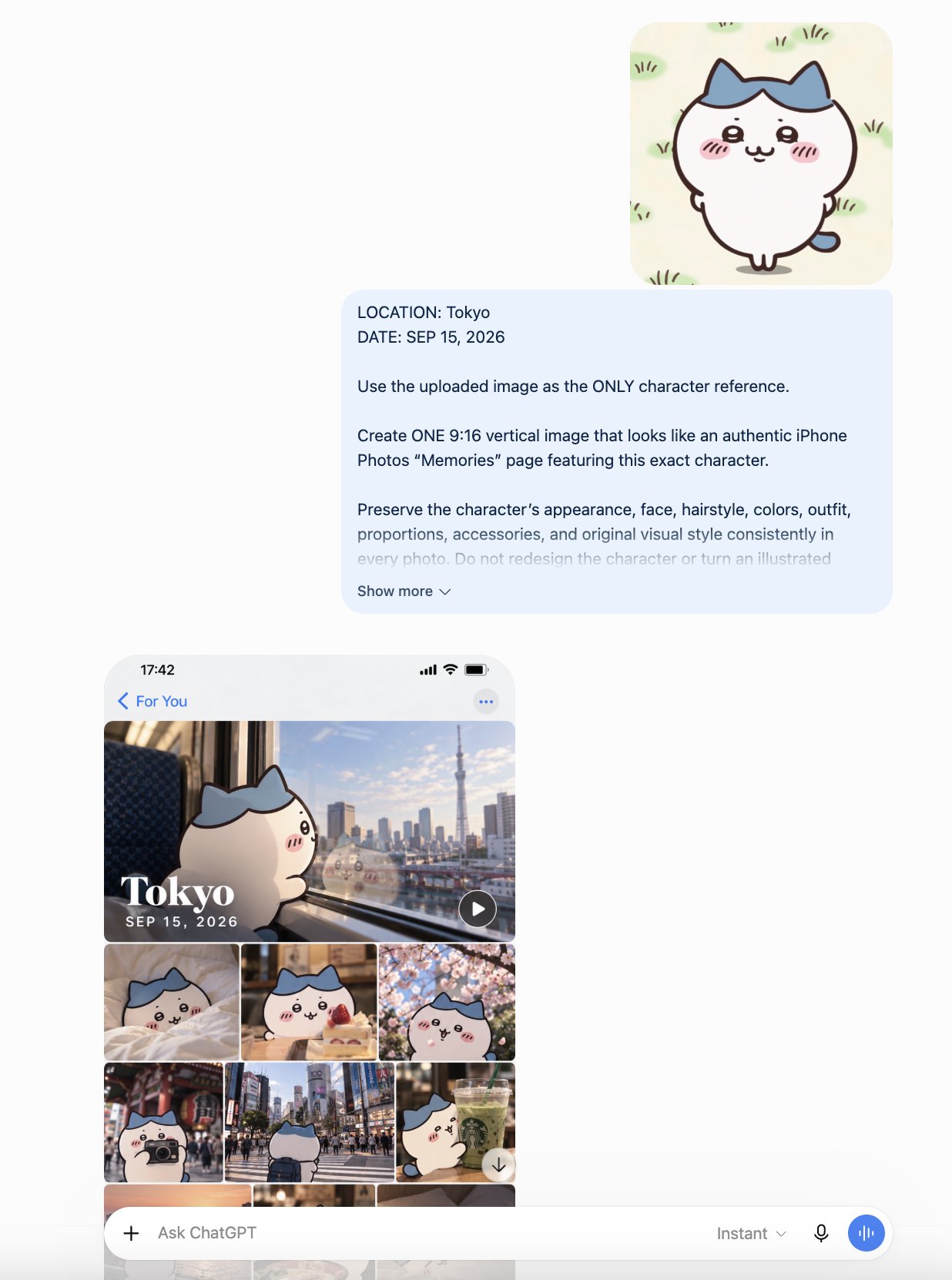 GPT Image 2.5 output showcase with the prompt included (image 1 of 2)