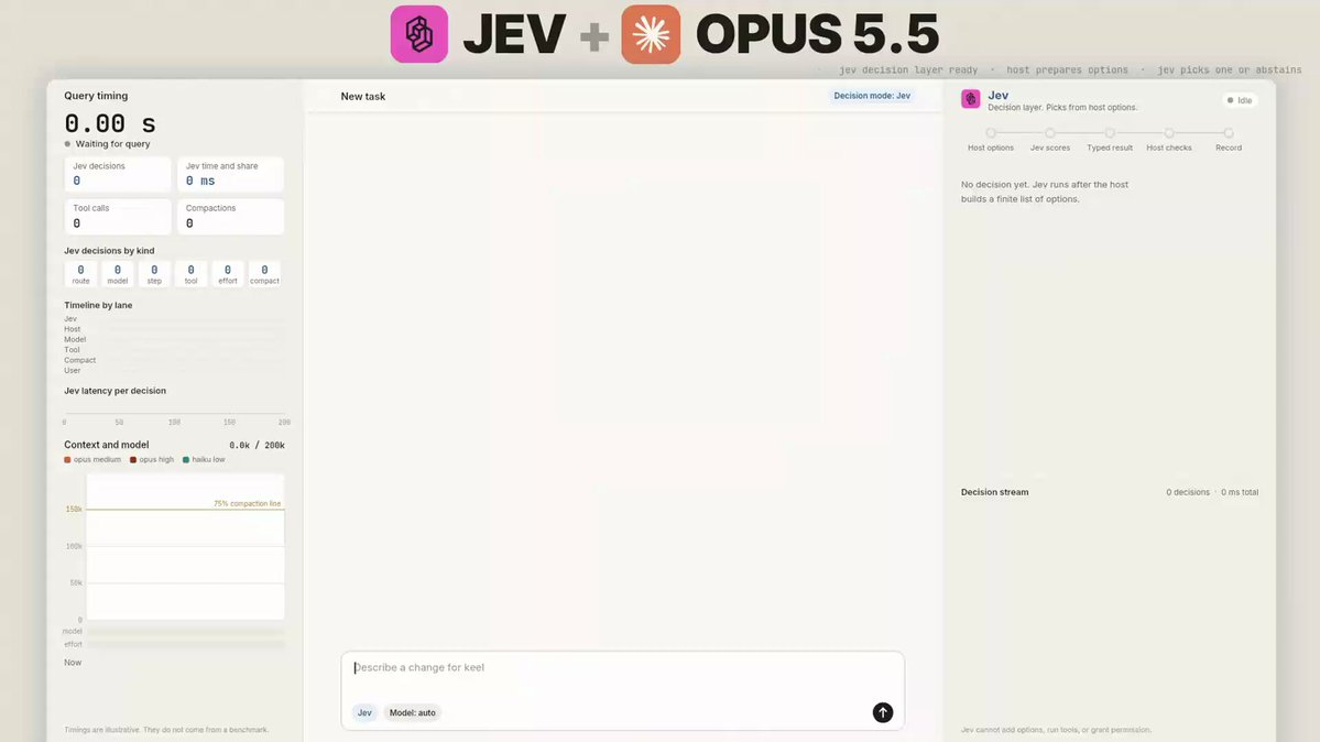 用 Jev + Opus 5.5 搭决策层，成本与耗时降约 80%