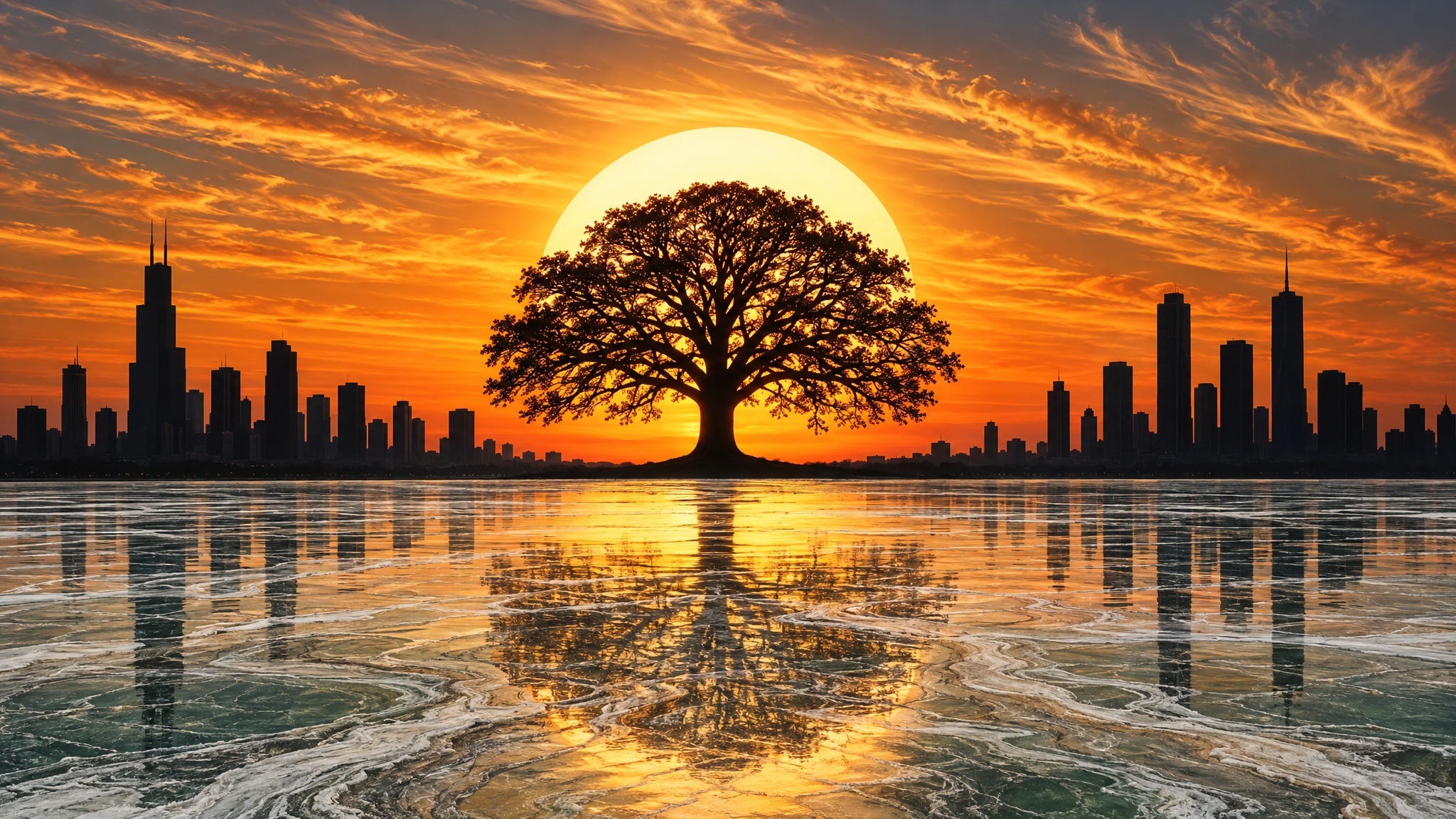 Sunset silhouette panorama: a long GPT Image 2.5 Sunburst prompt