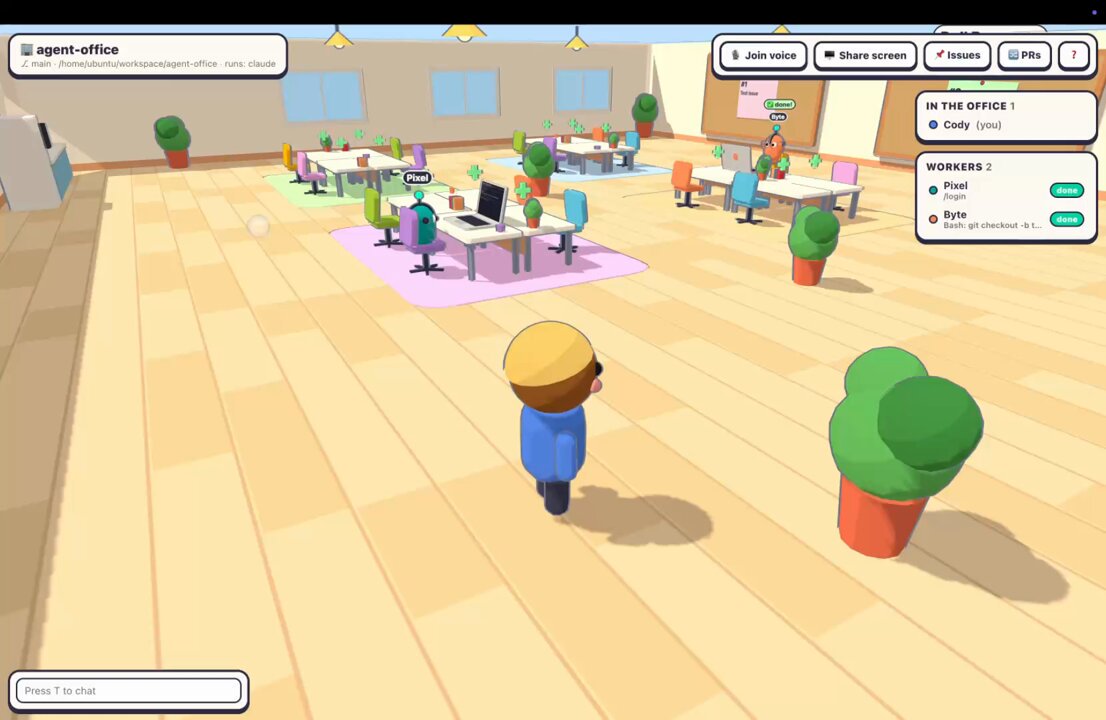 One Opus 5.5 prompt builds a virtual office agent game