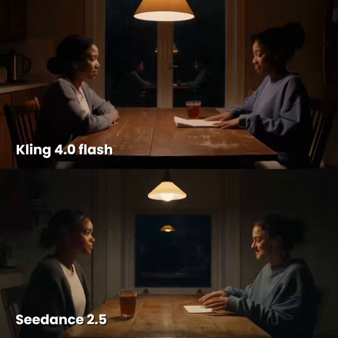Kling 4.0 Flash 对比 Seedance 2.5：情绪表达仍落后