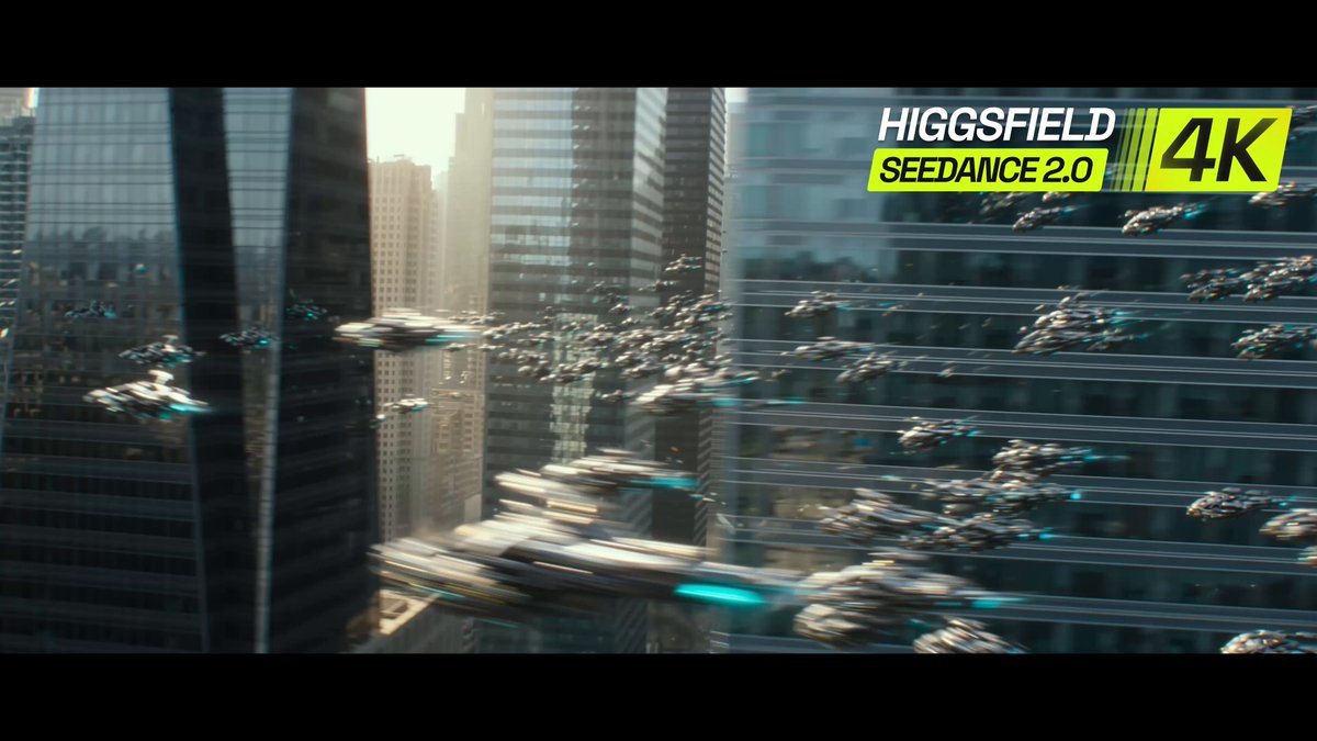 Higgsfield 展示 Seedance 2.0 的 4K 视频生成