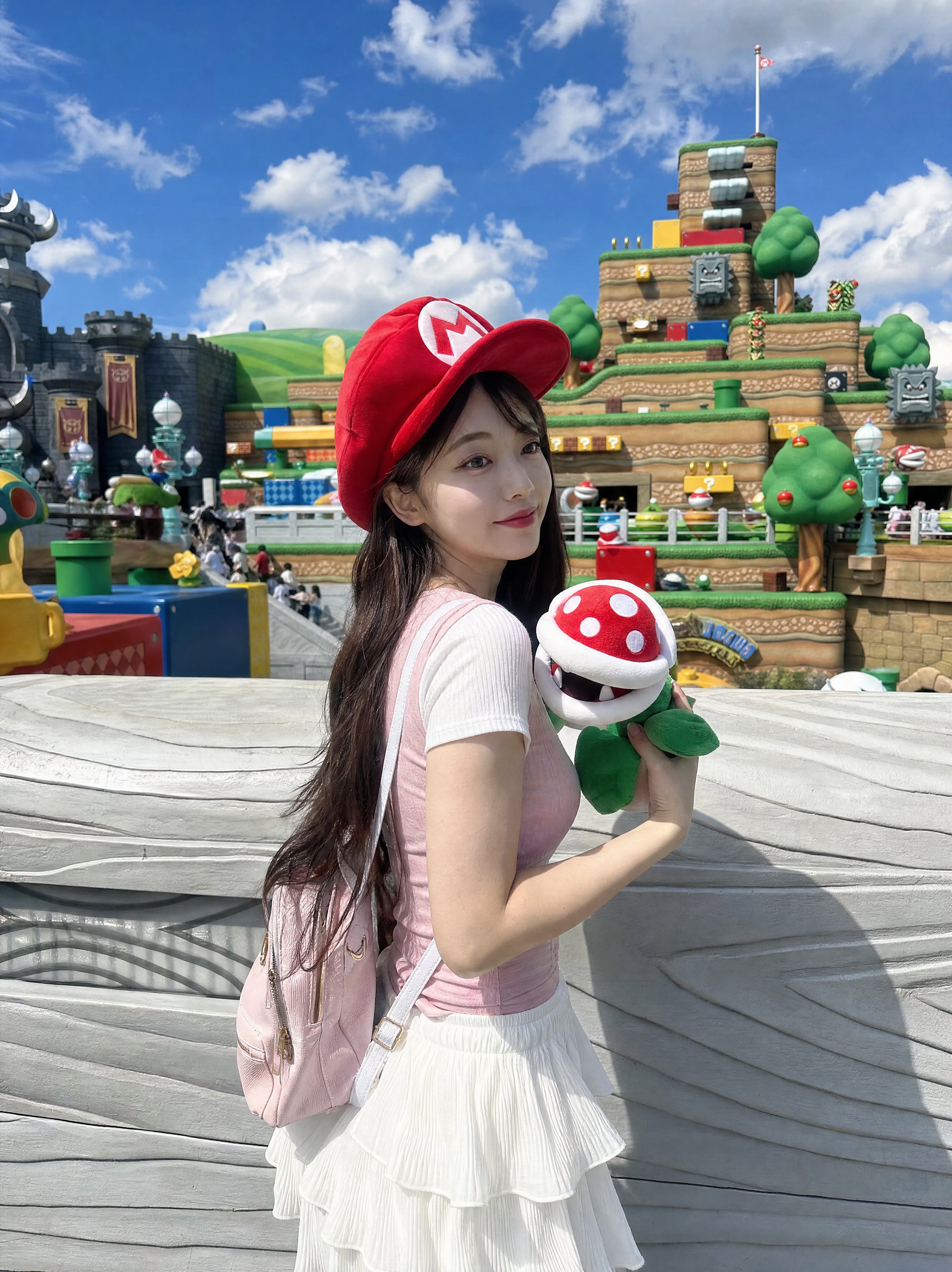 GPT Image 2.5 generates theme-park travel portraits
