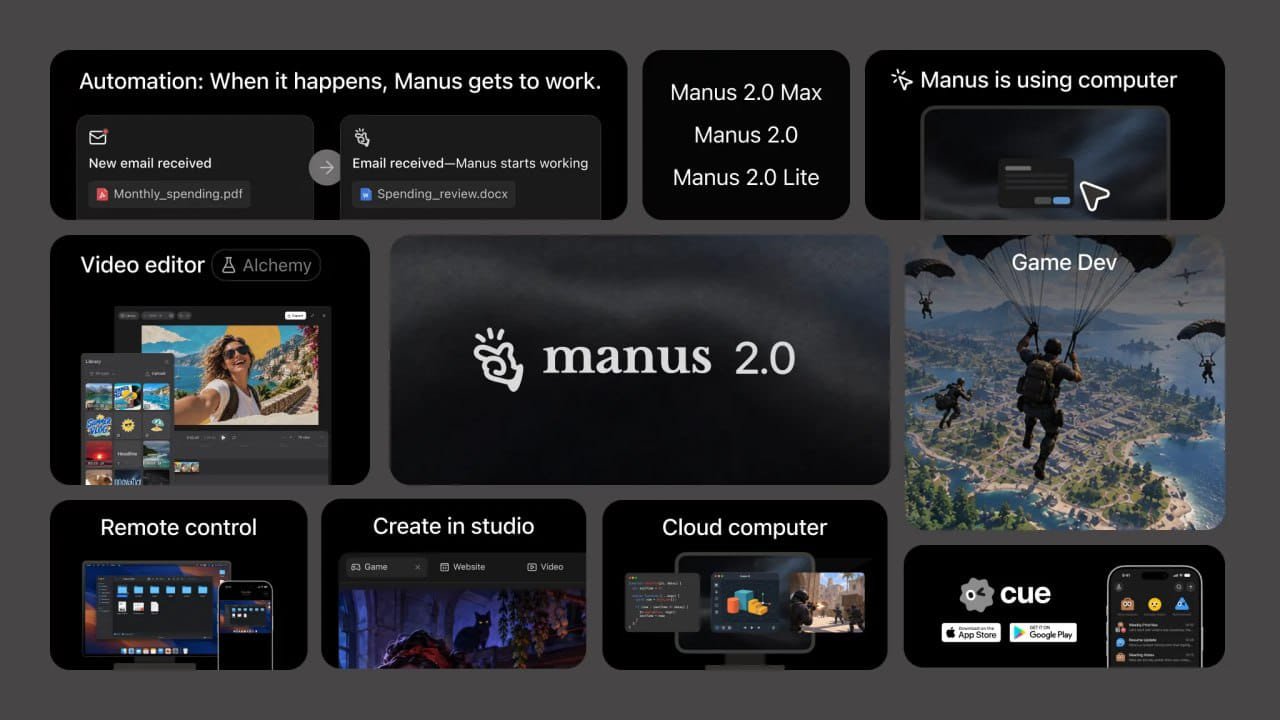 Manus 2.0 全家桶：Cascade、Studio 与 Cue