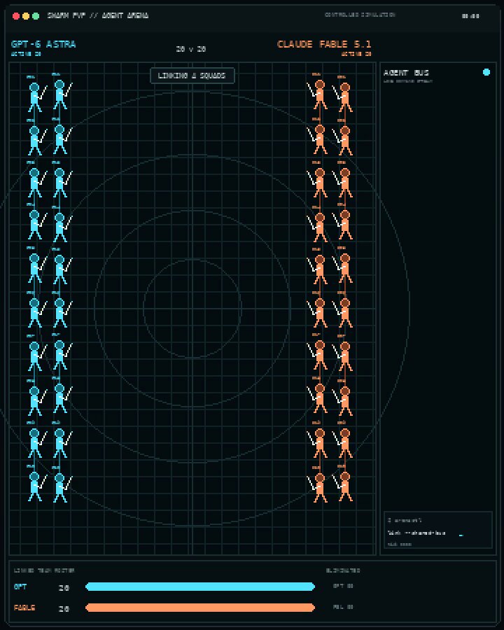 20 Astra agents take on 20 Claude agents in a scripted arena