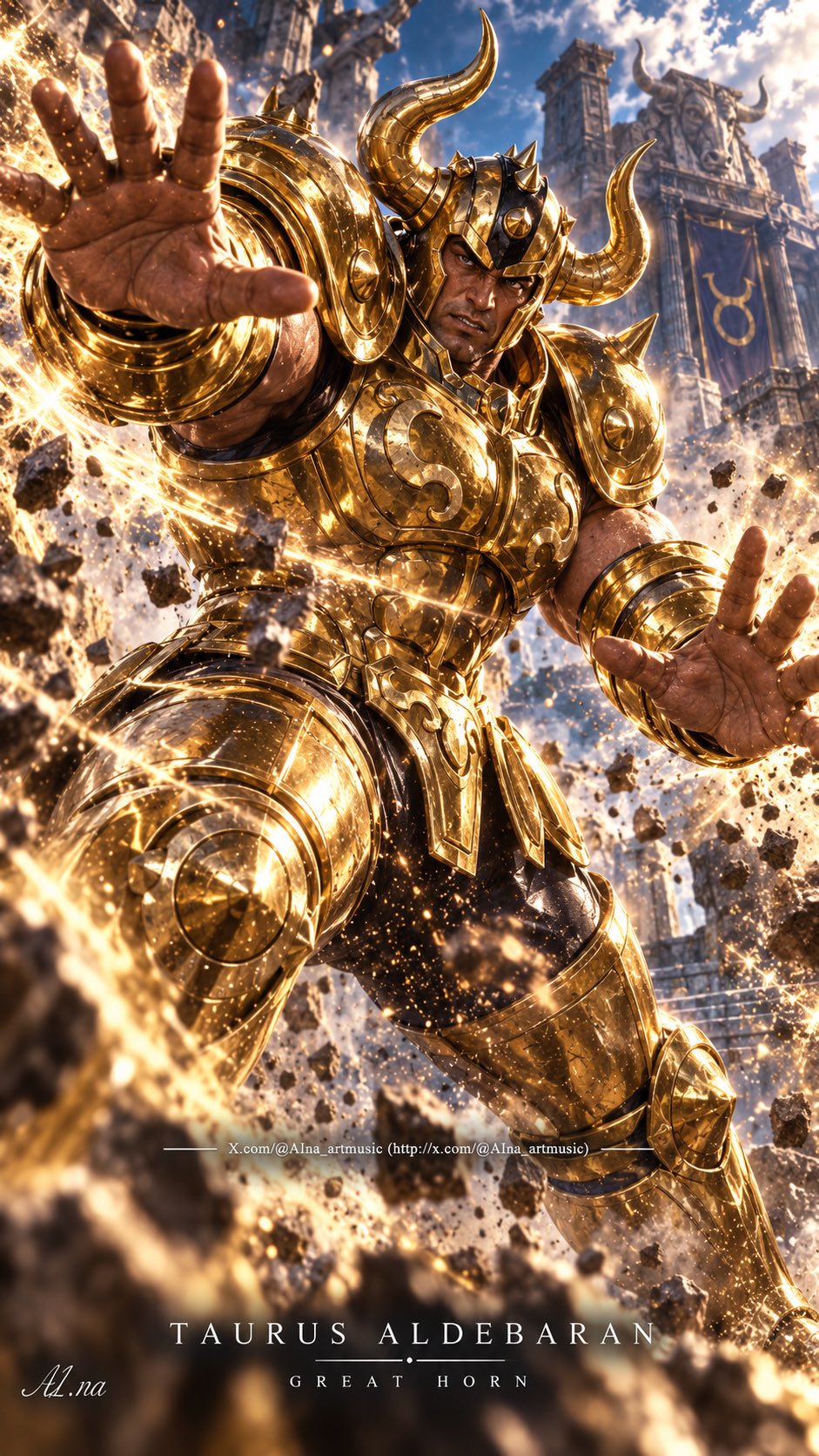 GPT Image 2.5 renders Saint Seiya Gold Saints in AAA style