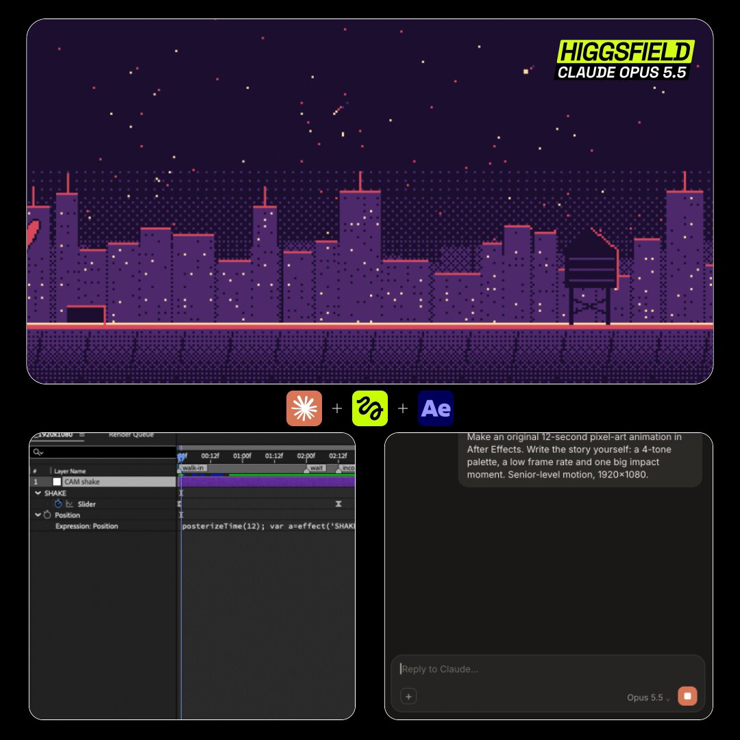 Higgsfield MCP 在 After Effects 里做动态设计