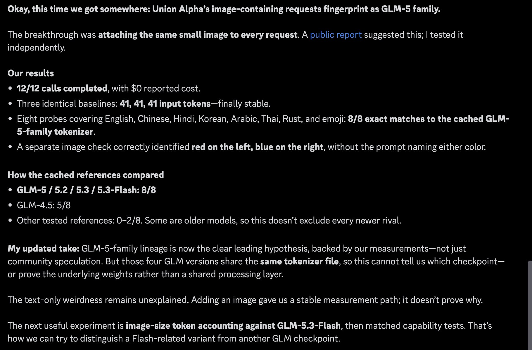 Union Alpha 被指又是 GLM 套壳