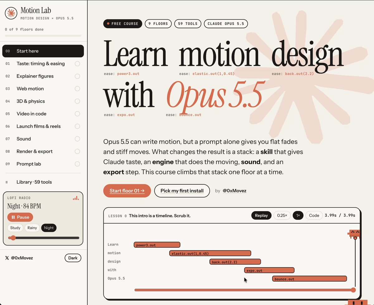Opus 5.5-powered motion design learning site launches