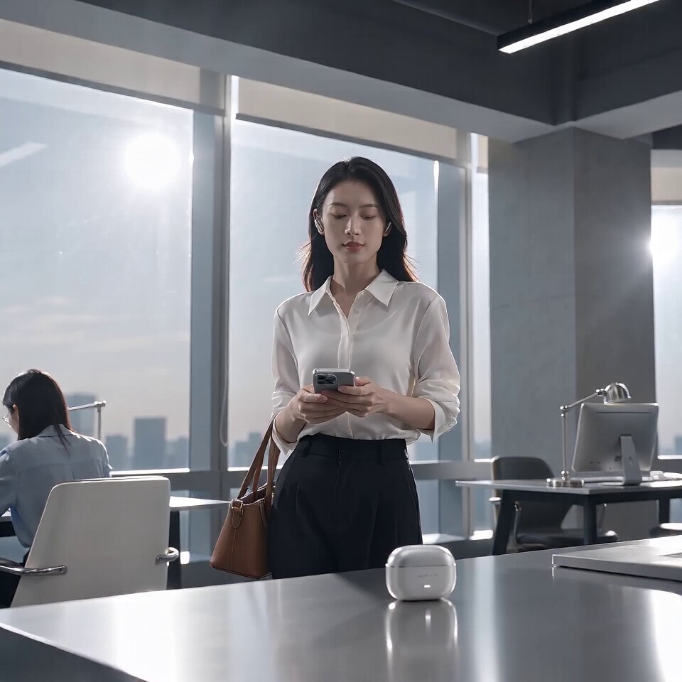 GPT Image 2.5 turns an earbud product shot into a 10-second ad
