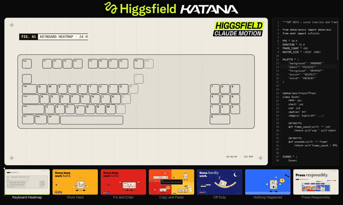 Higgsfield Katana 一次生成可编辑动态图形