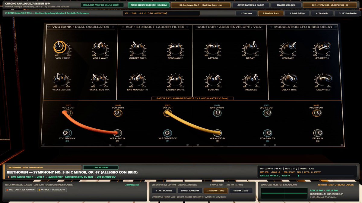 Building a 3D modular synth demo with Gemini 4 Argon in Antigravity