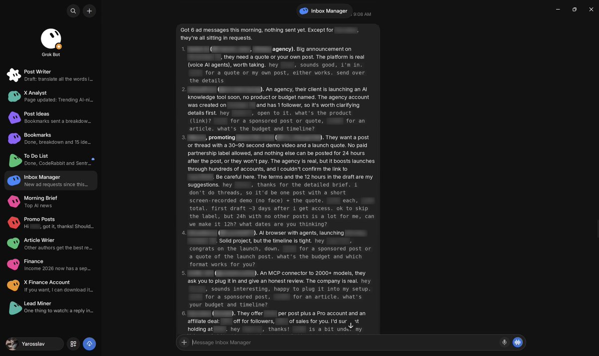 Running an X account with a Grok Bot agent team (image 2 of 2)