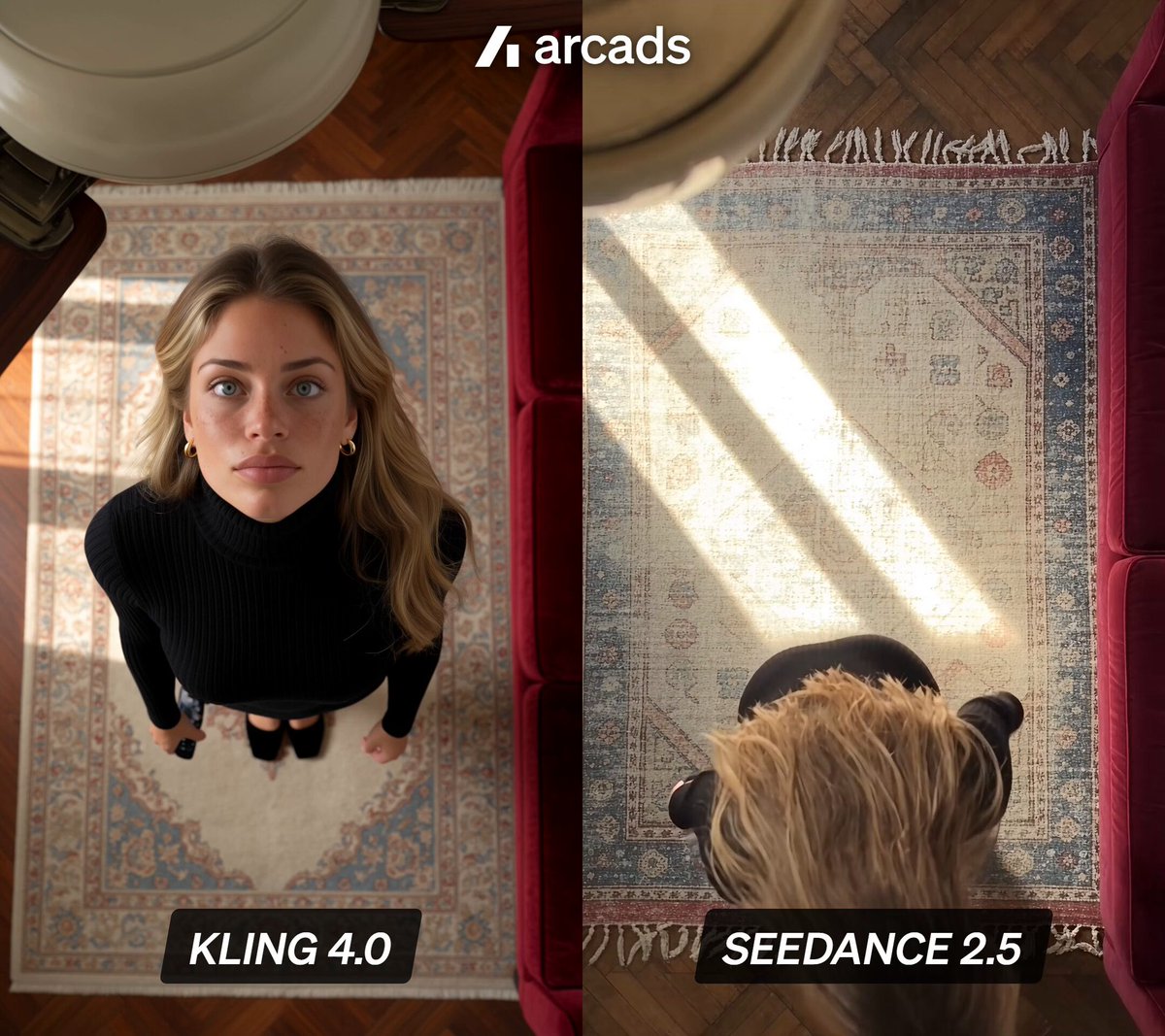 Kling 4.0 与 Seedance 2.5 同场 12 秒对比视频