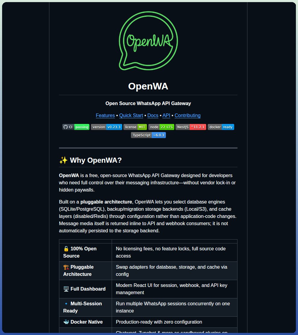 Open-source WhatsApp gateway manages multiple sessions at once