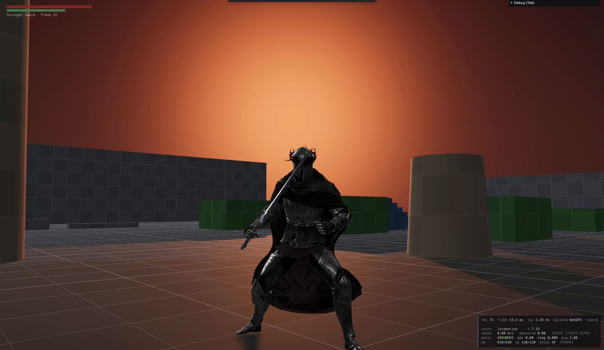 Opus 5.5 rebuilds a Three.js Souls controller from scratch in 6 turns