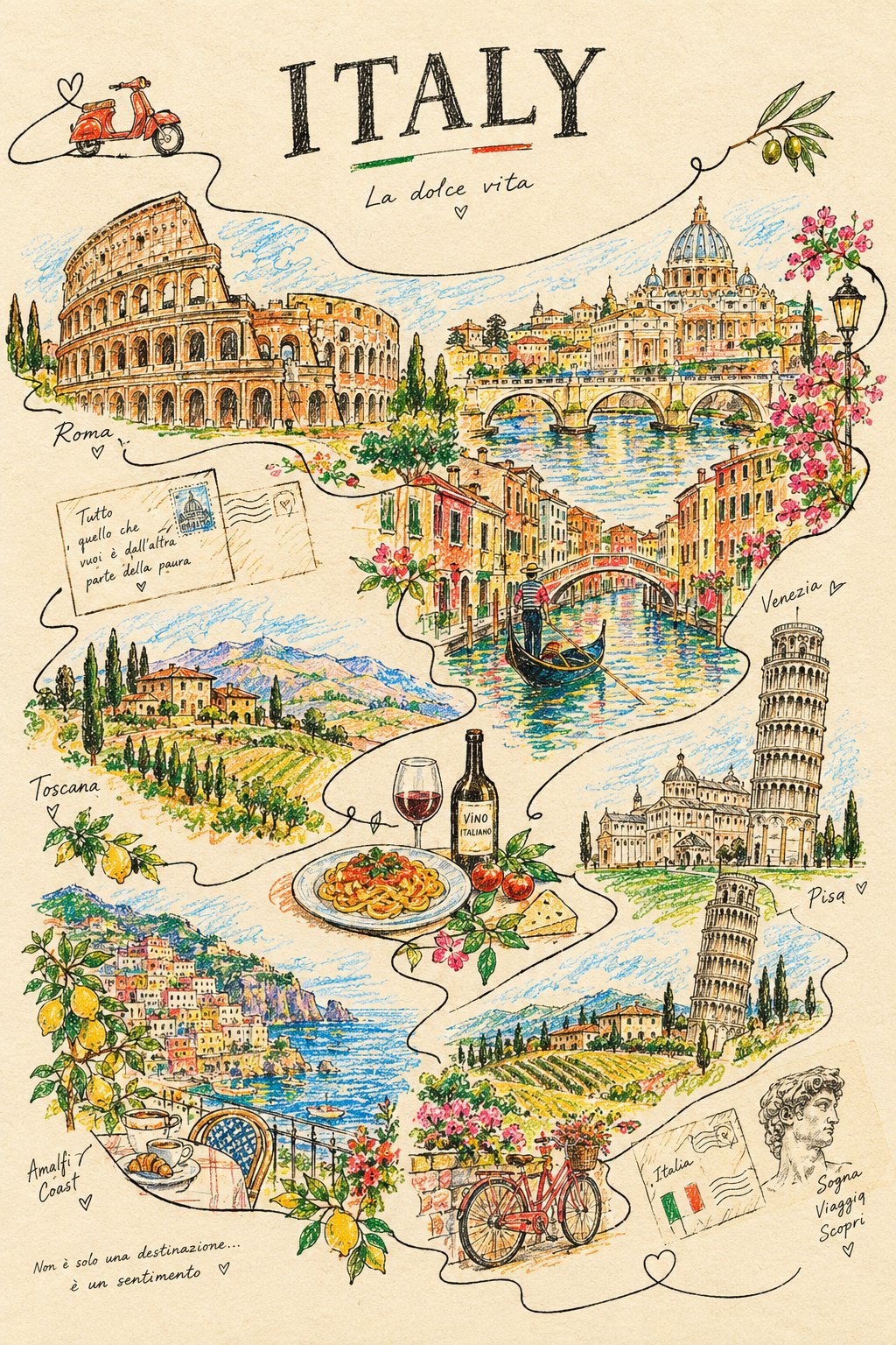 GPT Image 2.5 prompt draws a whole city in one continuous line (image 3 of 3)