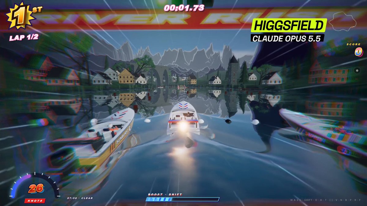 Higgsfield API demo pairs Opus 5.5 with game generation