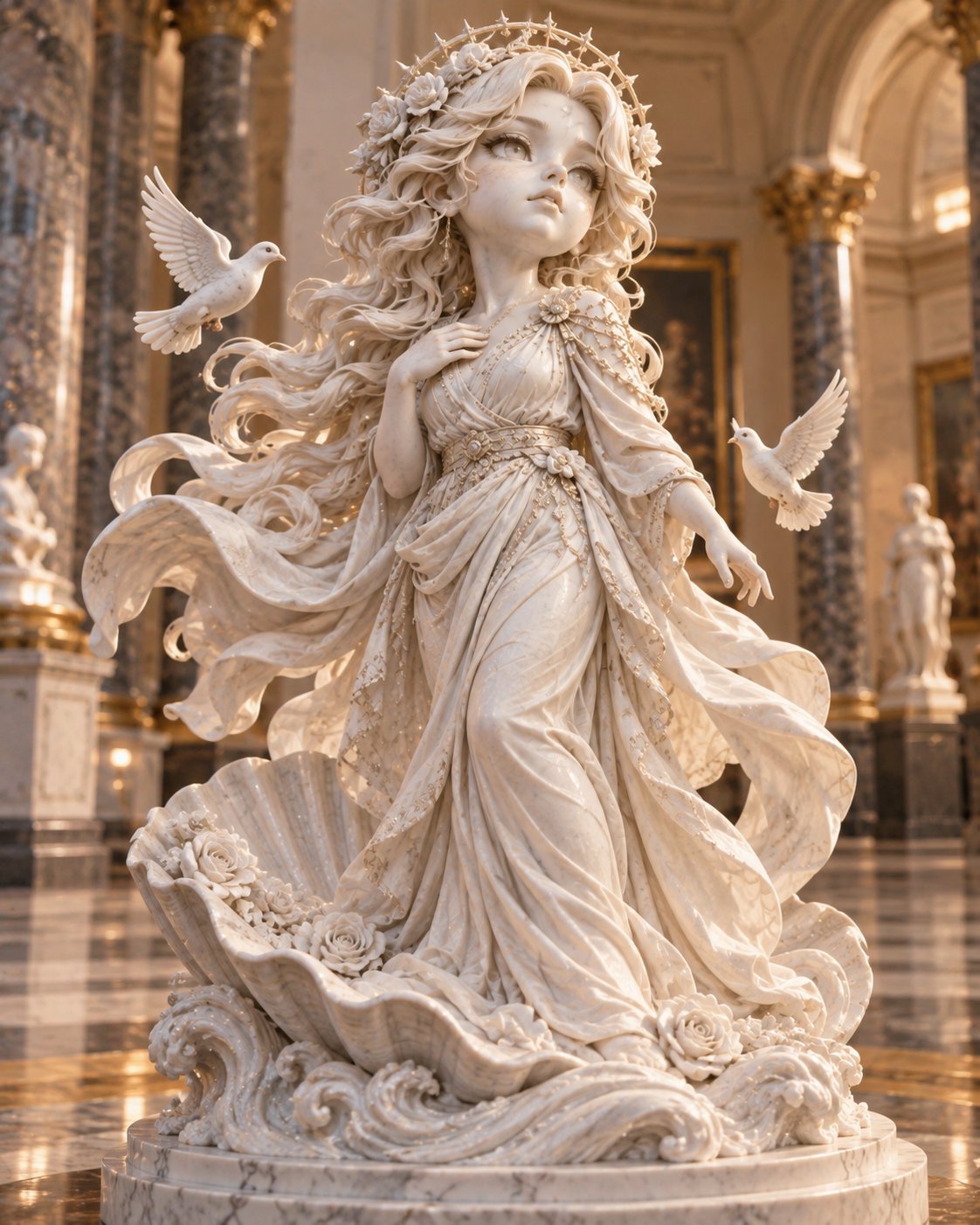 GPT-Image 2.5 turns a marble statue prompt into a chibi character