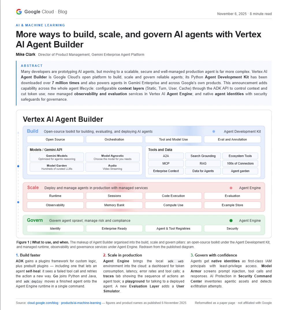 Google ships agent lifecycle update: context layers, self-heal plugin, Go A2A SDK