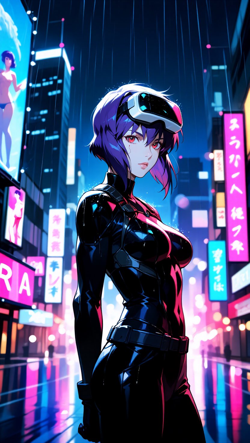 GPT Image 2.5 redraws an old PixAI Motoko Kusanagi piece