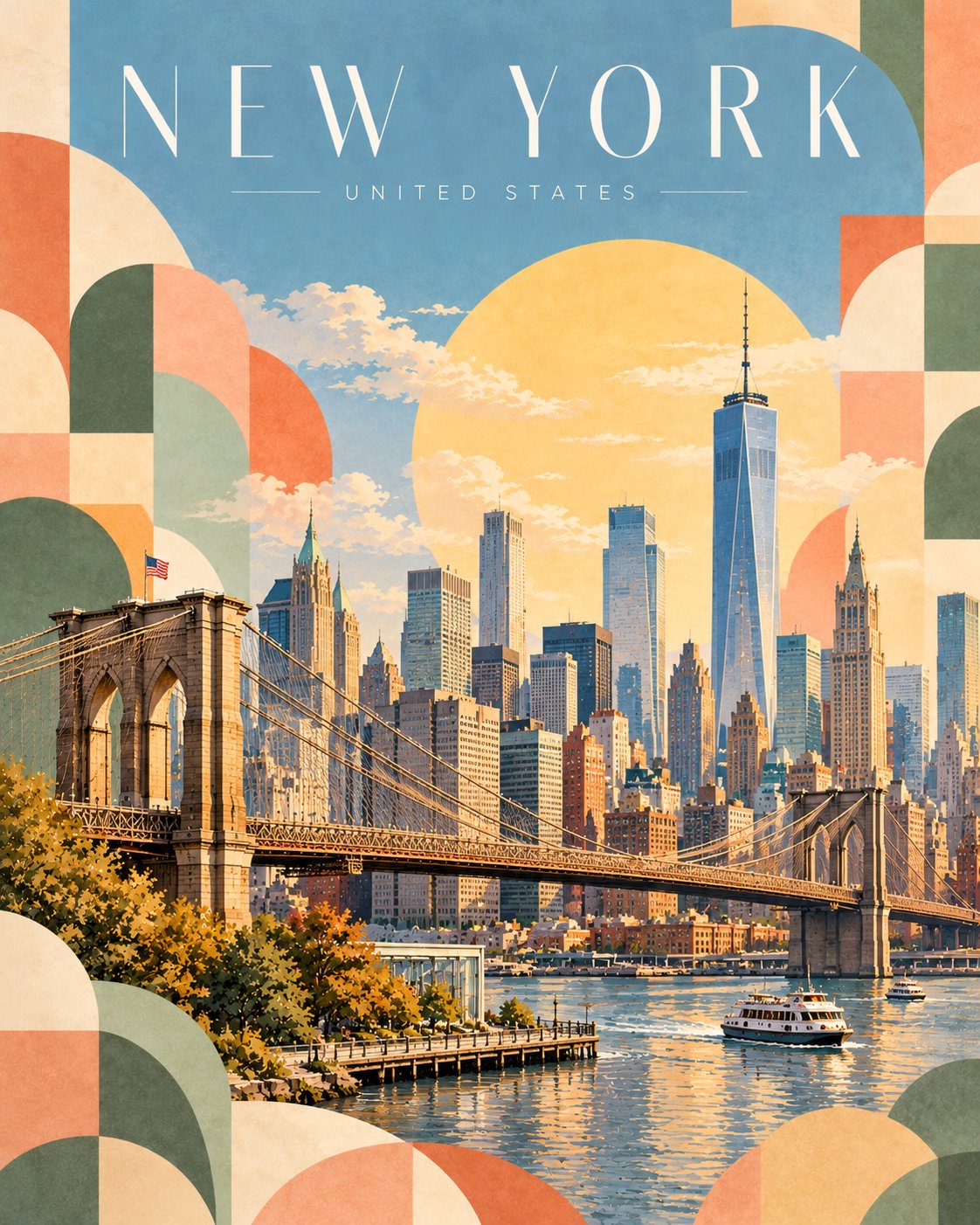 Geometric travel poster prompt template for GPT Image 2.5 (image 4 of 4)