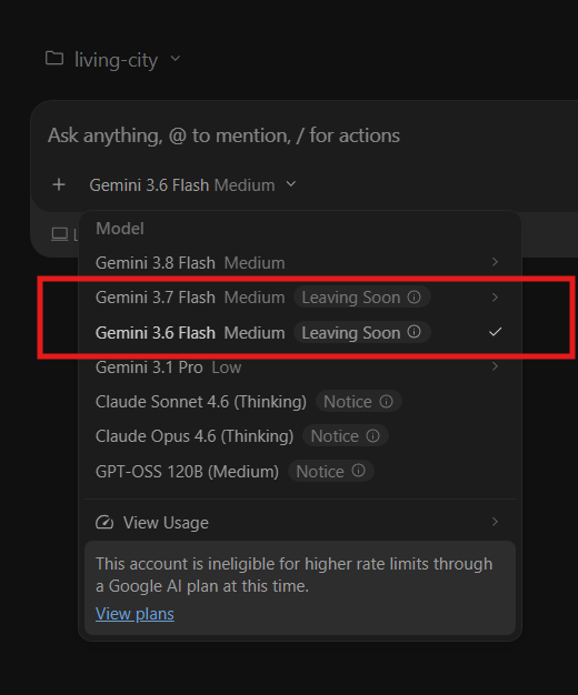 Gemini 3.6 and 3.7 Flash leave Antigravity ahead of Gemini 4 Argon