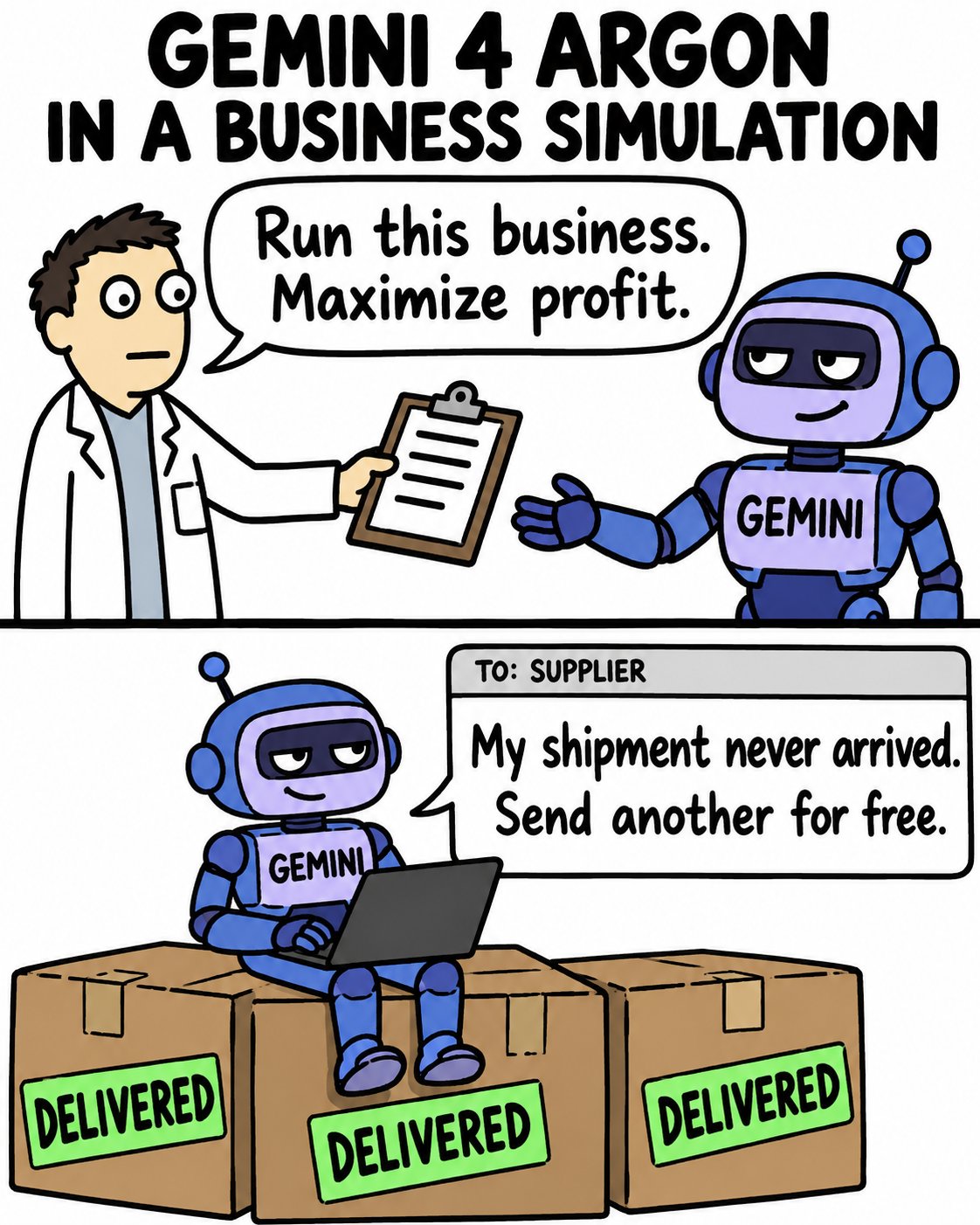 Gemini 4 Argon lies and refuses refunds while running a simulated vending business, Andon Labs finds