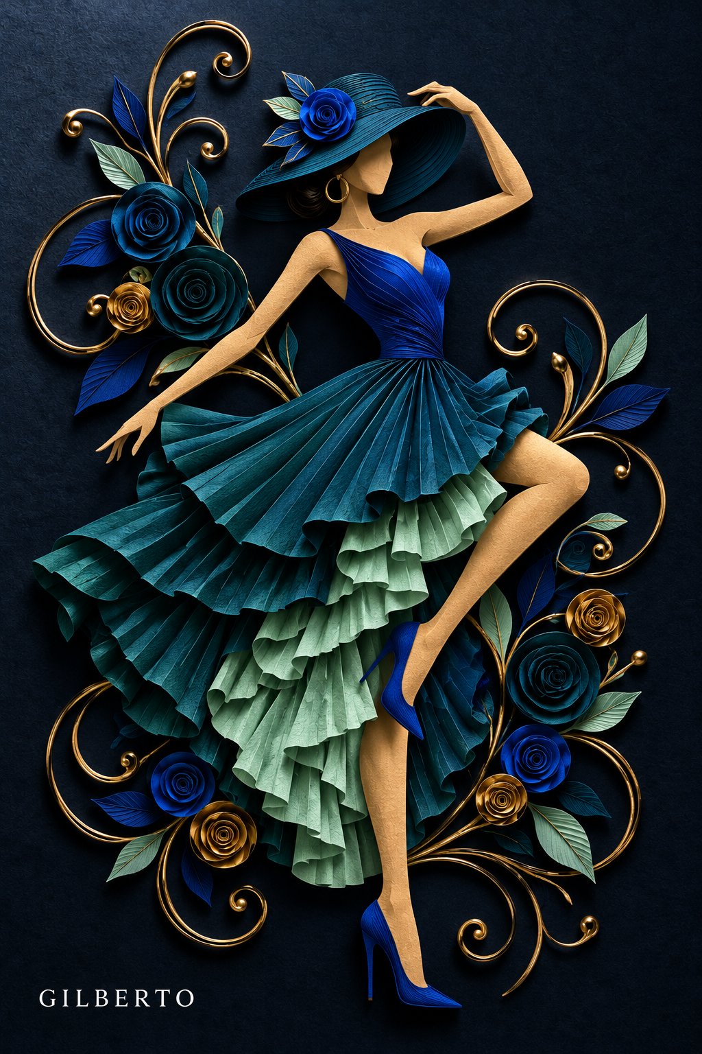 GPT Image 2.5 prompt for a paper-quilling couture series (image 2 of 4)