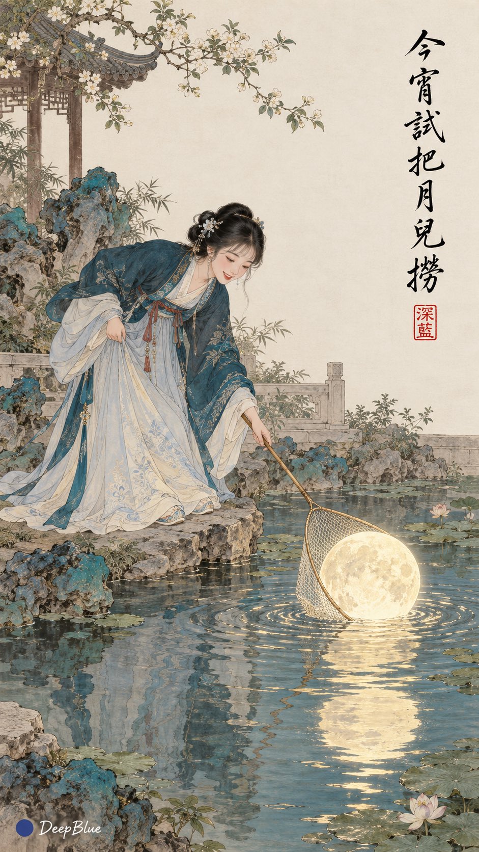 Song-dynasty hanfu gongbi prompt: contrast events plus brush calligraphy (image 4 of 4)