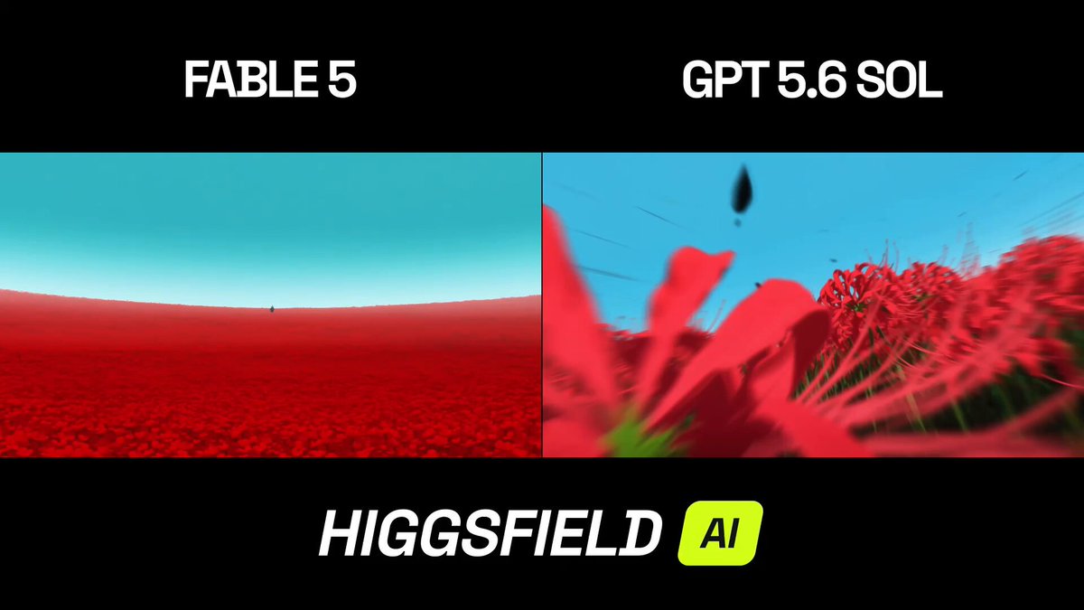 Higgsfield 模型评测：GPT 5.6 Sol 对比 Fable 5