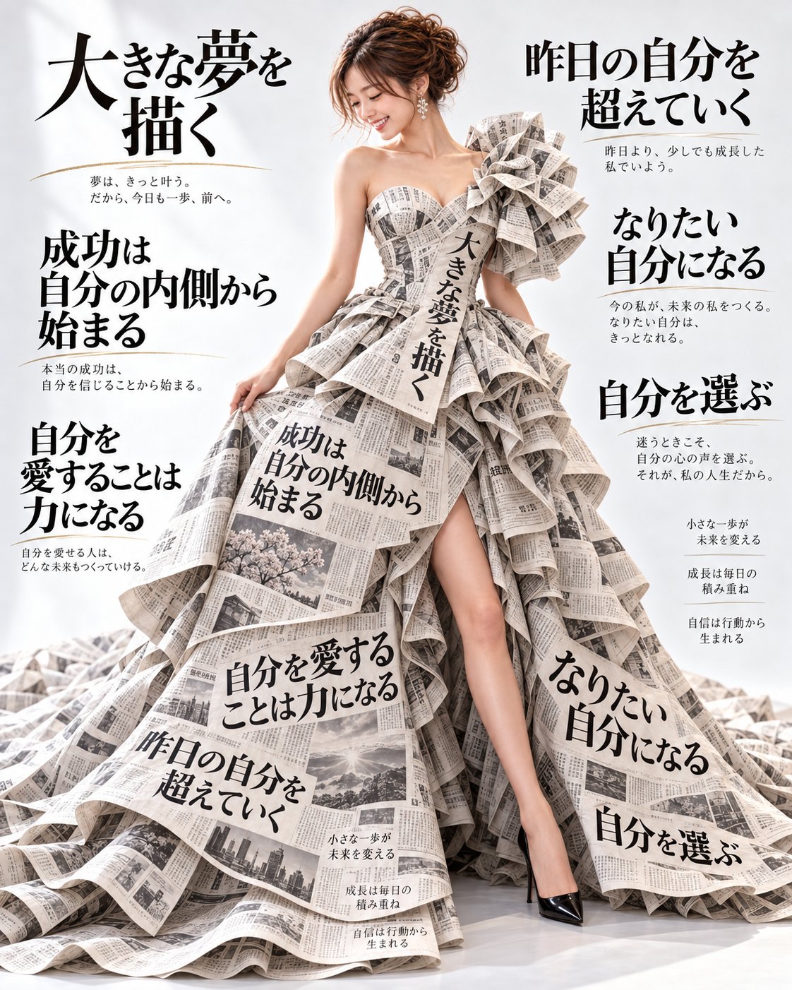 Newspaper-dress prompt translated into Japanese for GPT-Image 2.5