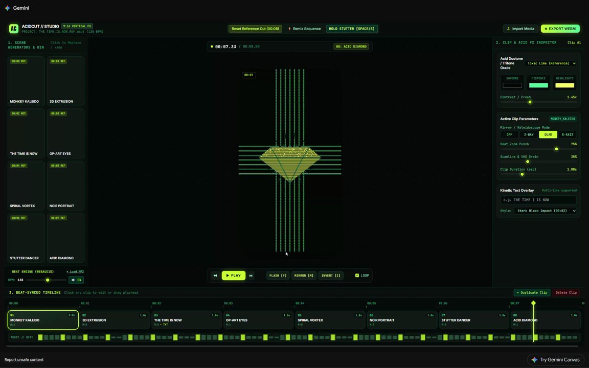 Gemini 4 Pro motion design demo, called "best motion design AI"