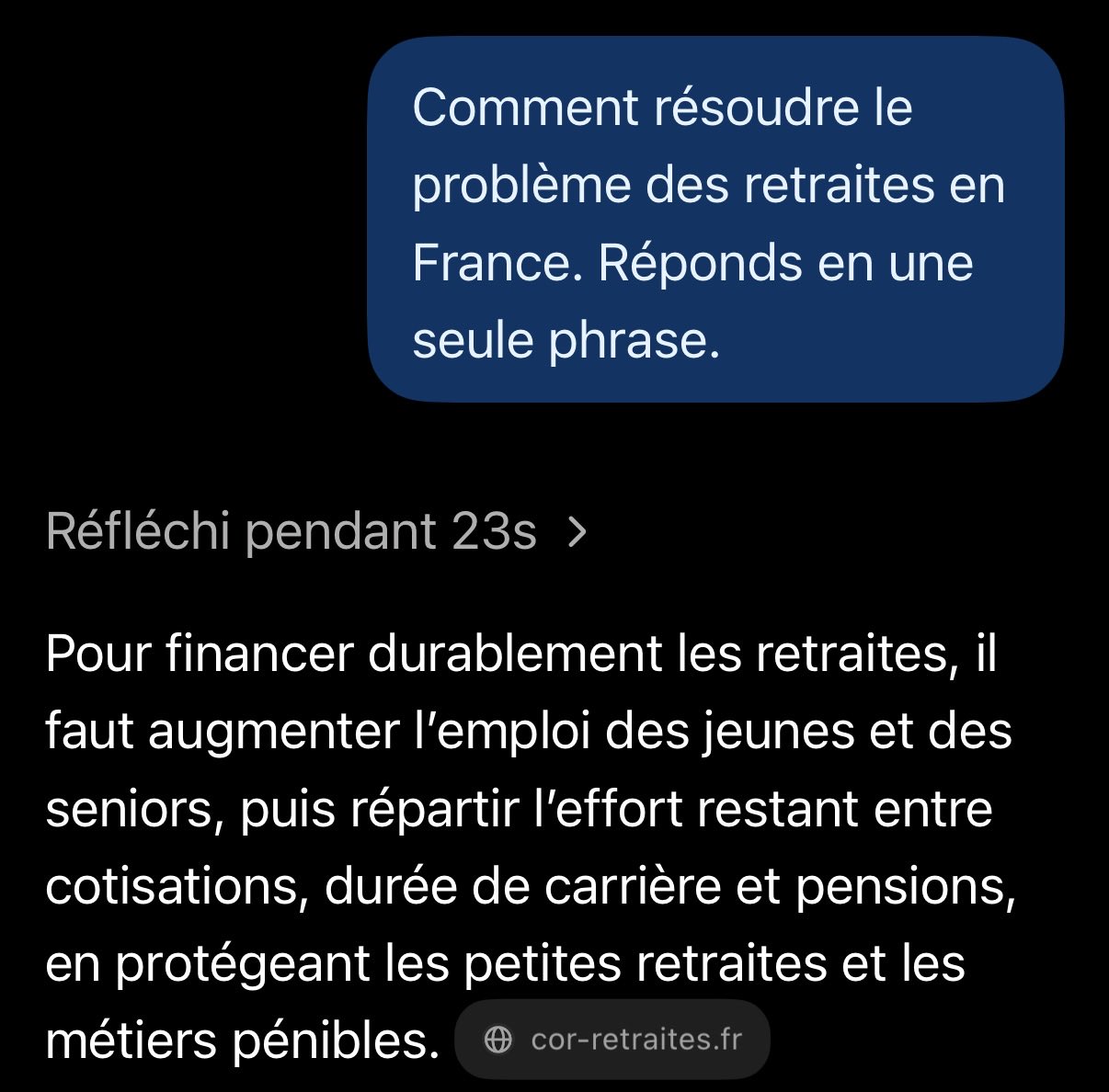 French user shares screenshot of GPT-6 Sol's answer