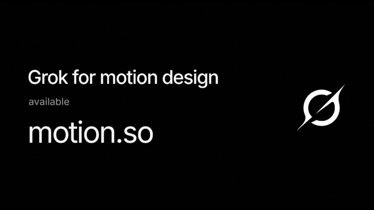 Grok 4.7 drafts motion design briefs for launch videos in Motion