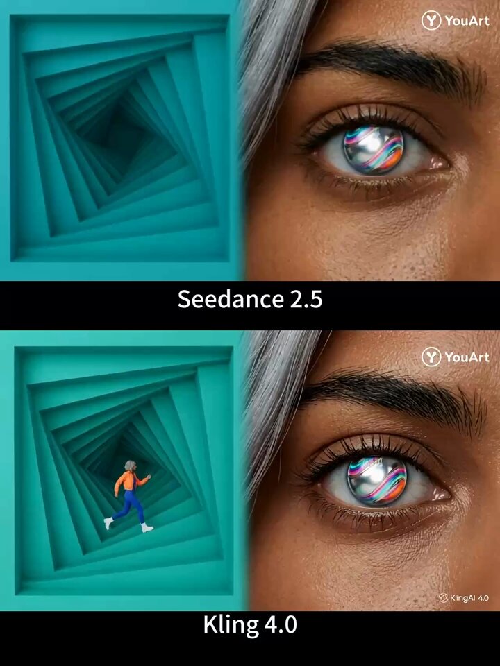 Seedance 2.5 与 Kling 4.0 视频对比投票