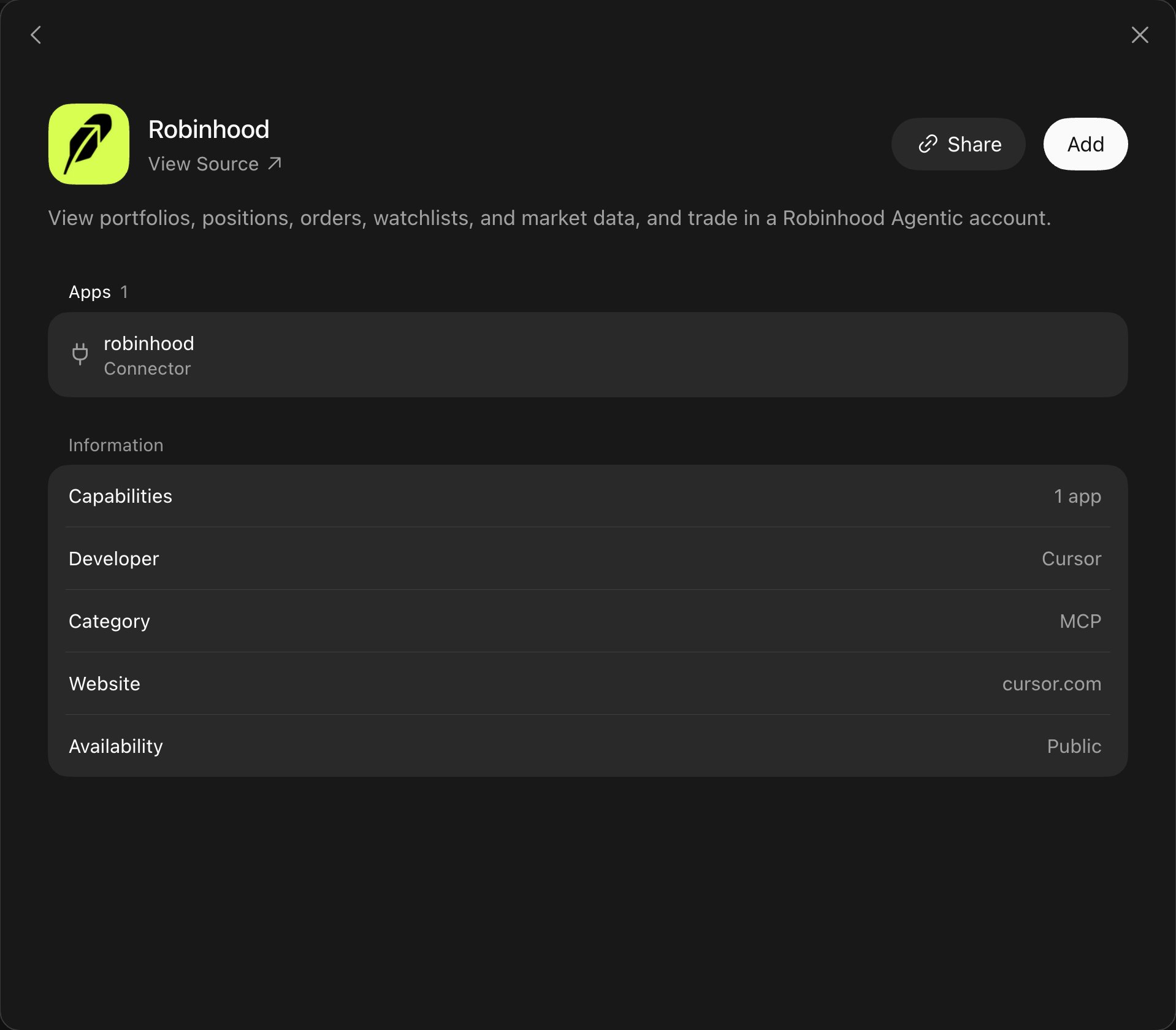 Grok Bot 新增 Robinhood 插件