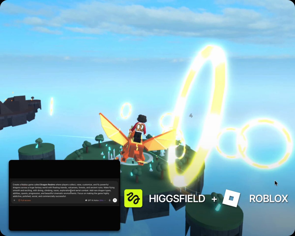 用 GPT-6 Astra 在 Roblox 里造出骑龙世界